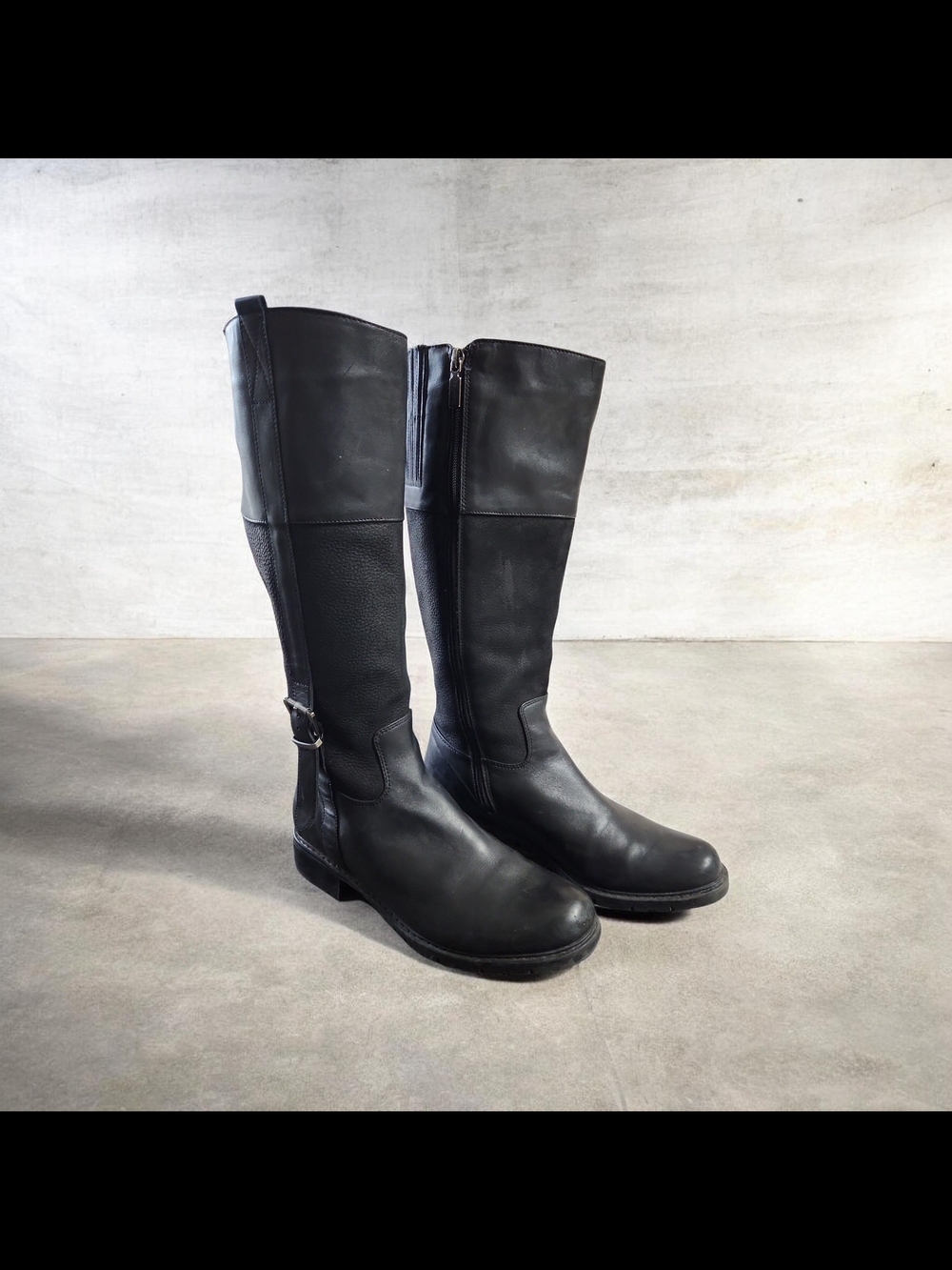 Blondo Black Leather Riding/Fall Boots with Tan Interior